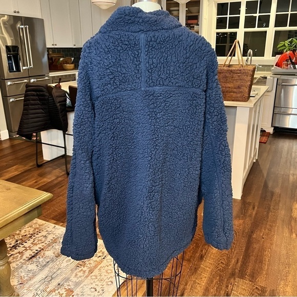 Elodie Fleece Lined Pullover Teddy Jacket Pullover Quarter Zip Dark Blue XL - Picture 4 of 11